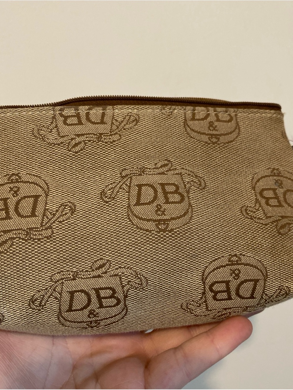 Dooney & Bourke Brown Monogram Toiletry Pouch